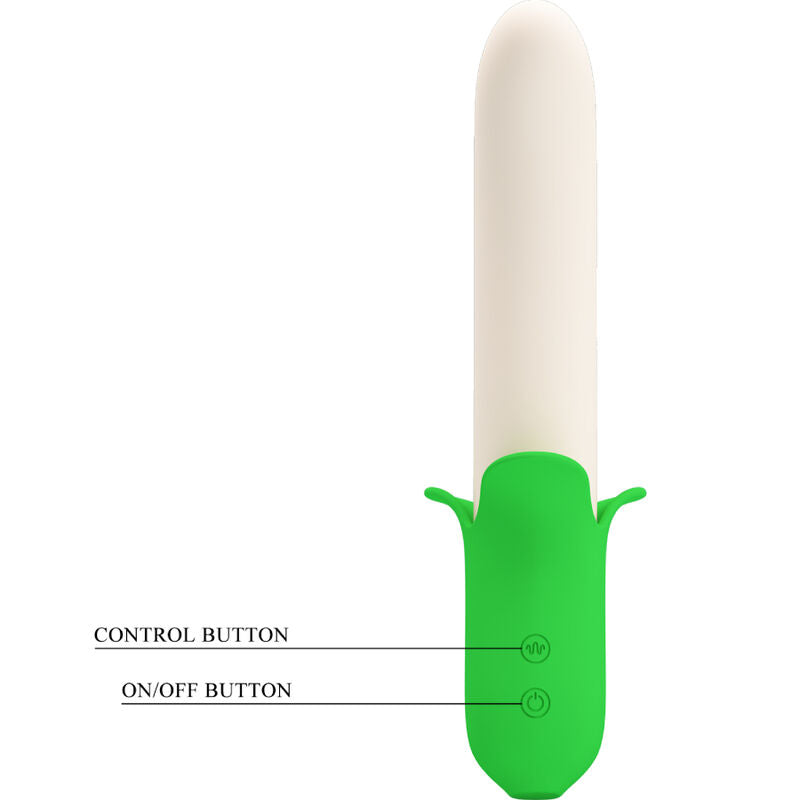Vibrateur fantaisie silicone 7 modes forme banane — vue détaillée