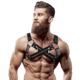 Harnais croisé néoprène noir avec fermeture ajustable · Fetish Submissive Attitude · Harnais