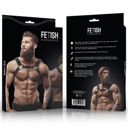 FETISH SUBMISSIVE ATTITUDE HARNAIS DE POITRINE EN ECO CUIR POUR HOMMES AVEC CLOUS