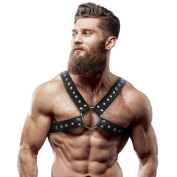 Harnais croisé éco-cuir clouté — Studs — vu de face