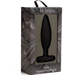 Plug anal Je Joue premium vibrant 5 vitesses + 7 programmes 13,5 cm avec Télécommande — Egon en Silicone noir 13.5 cm vu d...
