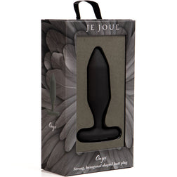 Plug anal Je Joue Plug vibration à basses fréquences conception à facettes 11,7 cm — Onyx en Silicone noir 11.7 cm vu de face