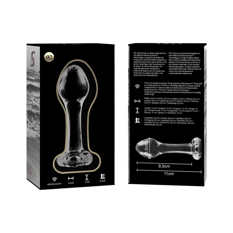 NEBULA SERIES BY IBIZA MODELO 2 PLUG CRISTAL TRANSPARENTE 11 CM O 35 CM