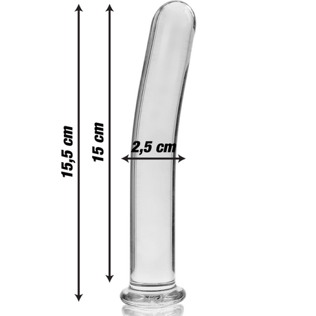 Gode verre anatomique 15,5 cm Ø 2,5 cm — vue détaillée