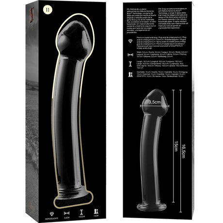 Gode en verre Ø 3 cm épais 16 cm — en situation