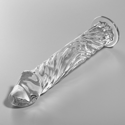 Gode verre réaliste veiné soufflé main 17 cm — Nebula N.12