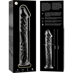 Gode verre réaliste veiné soufflé main 17 cm — Nebula N.12
