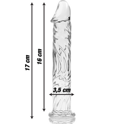Gode verre réaliste veiné soufflé main 17 cm — Nebula N.12