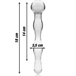 Gode en verre droit 18 cm Ø 3,5 cm — Nebula Modèle 13