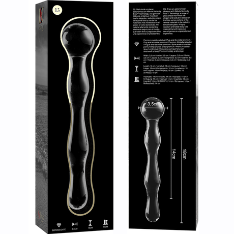 Gode en verre droit 18 cm Ø 3,5 cm — texture visible