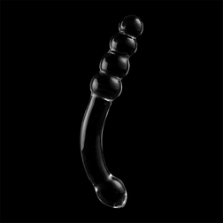 Gode verre courbé double embout prostate 18,5 cm — Nebula Modèle 14