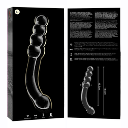 Gode verre courbé double embout prostate 18,5 cm — Nebula Modèle 14