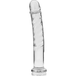 Gode en verre sculpté 18,5 cm — vue de profil