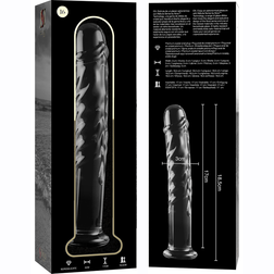 Gode en verre sculpté 18,5 cm - Nebula Modèle 16