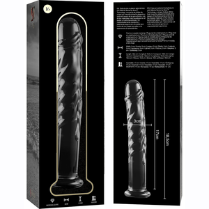 Gode en verre sculpté 18,5 cm — en situation