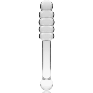 Gode verre double embout ondulé 20,5 cm — en situation