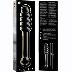 Gode verre double embout ondulé 20,5 cm — texture visible