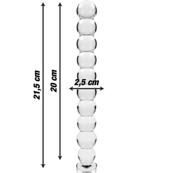 Chapelet anal verre 11 boules 21,5 cm — Nebula N.22