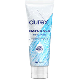 Lubricante hidratante Durex Lubes con ácido hialurónico, 100 % natural, 100 ml — Durex Natural en frasco transparente