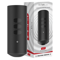Masturbateur vibrant connecté Titan noir avec son emballage