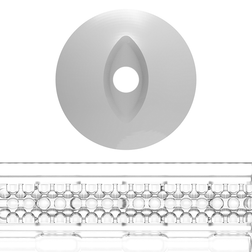 Gros plan sur l'ouverture et la texture interne nervurée de la gaine Titan