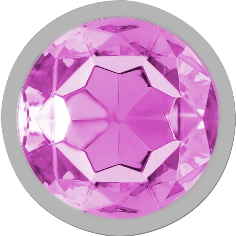 Plug alu strass rose taille L 9,3 cm — vue détaillée