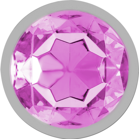 Plug alu strass rose taille L 9,3 cm — vue détaillée