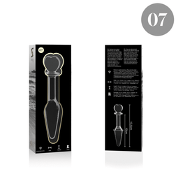 Plug anal verre gradué 13,5 cm — Nebula N.7 en Verre rose 13.5 cm vu de face