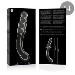 Gode verre courbé double embout prostate 18,5 cm — Nebula Modèle 14