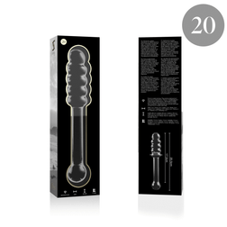 Gode verre double embout ondulé 20,5 cm — Nebula N.20 — vue de face