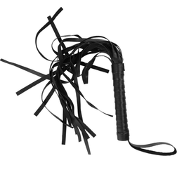 Fouet flogger en cuir végan noir lanières souples — Intense Fetish — vue 3