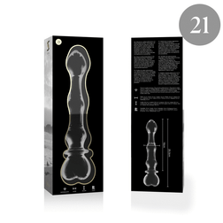 Gode en verre 20,5 cm Ø 3,5 cm format long — Nebula N.21 — vue de face