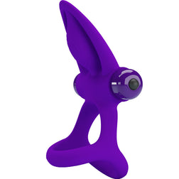 Cockring vibrant double anneau violet Pretty Love — 10 modes