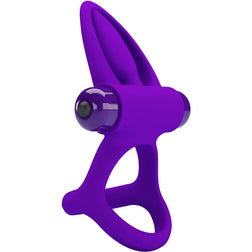 Cockring vibrant double anneau violet Pretty Love — 10 modes