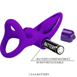 Cockring vibrant double anneau violet Pretty Love — 10 modes