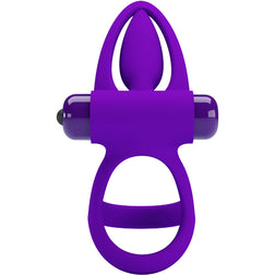 Cockring vibrant double anneau violet Pretty Love — 10 modes