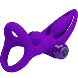 Cockring vibrant double anneau violet Pretty Love — 10 modes