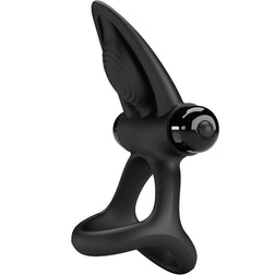 Cockring vibrant double anneau noir Pretty Love — 10 modes