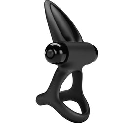 Cockring vibrant double anneau noir Pretty Love — 10 modes