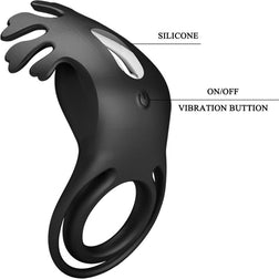 Cockring vibrant double anneau texturé — Ruben 7 modes