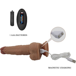 PRETTY LOVE GODE EN SILICONE JONATHAN 3 VIBRATIONS 3 MESURES DINSERTION TELECOMMANDE 21 CM