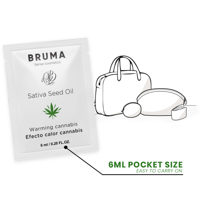 BRUMA HUILE DE GRAINES DE SATIVA GEL GLISSANT RECHAUFFANT SAVEUR DE CANNABIS 6 ML