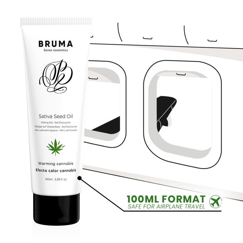 BRUMA HUILE DE GRAINES DE SATIVA GEL GLISSANT RECHAUFFANT SAVEUR DE CANNABIS 100 ML