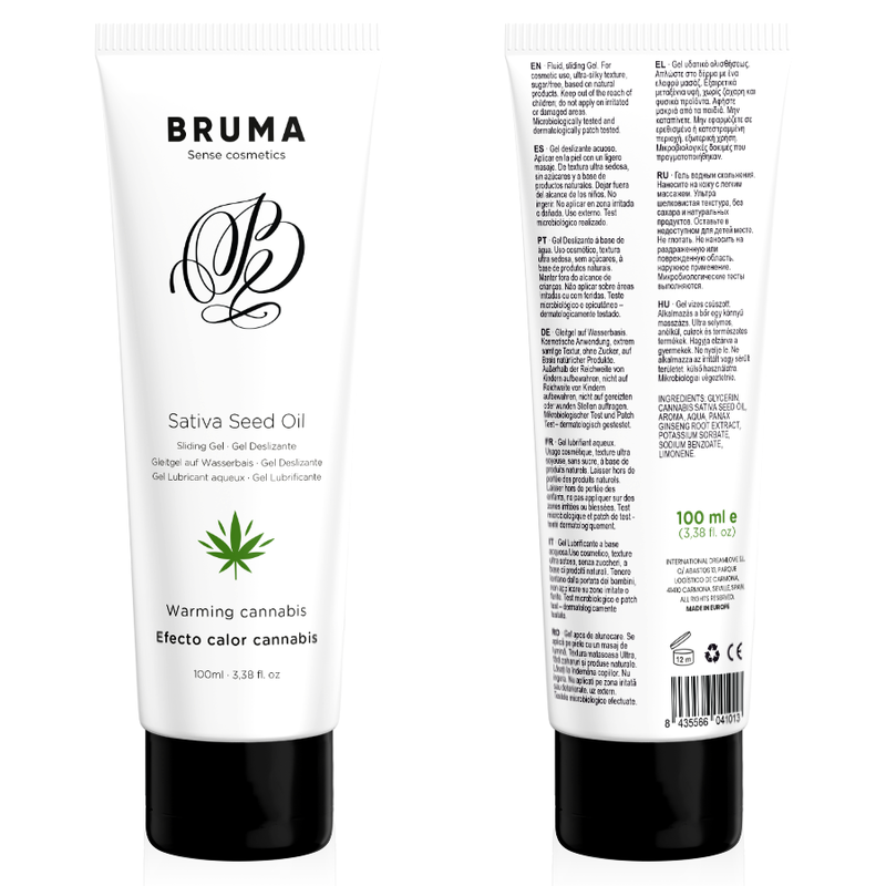 BRUMA HUILE DE GRAINES DE SATIVA GEL GLISSANT RECHAUFFANT SAVEUR DE CANNABIS 100 ML