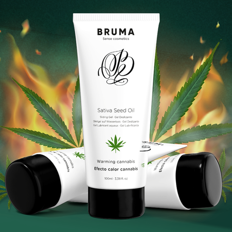 BRUMA HUILE DE GRAINES DE SATIVA GEL GLISSANT RECHAUFFANT SAVEUR DE CANNABIS 100 ML