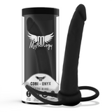 MYTHOLOGY GODE ANAL COBI ONYX AVEC ANNEAU DE BITE ET TESTICULE 13 CM EN SILICONE