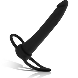 Gode anal Cobi Onyx en silicone avec anneau pour pénis et testicules, 13 cm.