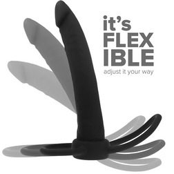 Gode anal Cobi Onyx en silicone avec anneau pour pénis et testicules, 13 cm.