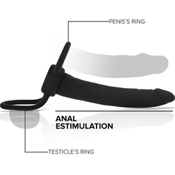 Gode anal Cobi Onyx en silicone avec anneau pour pénis et testicules, 13 cm.