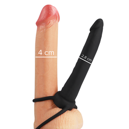 Gode anal Cobi Onyx en silicone avec anneau pour pénis et testicules, 13 cm.